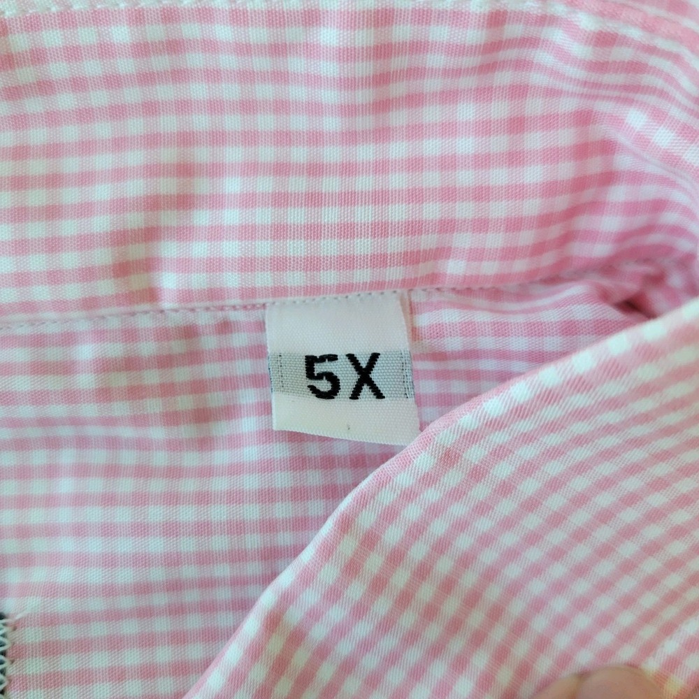 VTG NWT Gitman Brothers Shirt Men's XL 5X Button Down Pink Gingham Long Sleeve - Picture 4 of 10